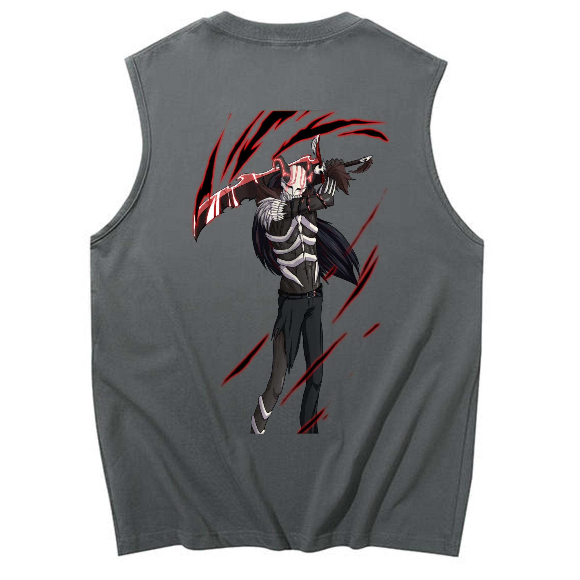 （画像用） ブリーチ 黒崎一護（くろさき いちご）BLEACH Kurosaki Ichigo コットン100％タンクトップ（背面プリント）